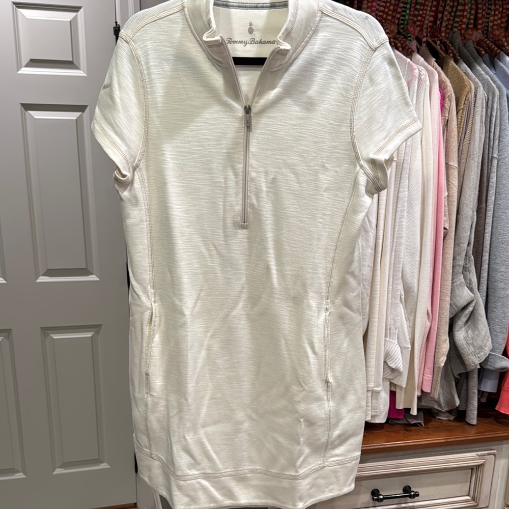 Tommy Bahama Ivory Zip-Up Dress